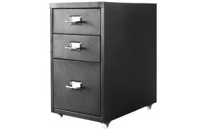METAL DRAWER WITH 3 DRAWERS AND WHEELS BLACK